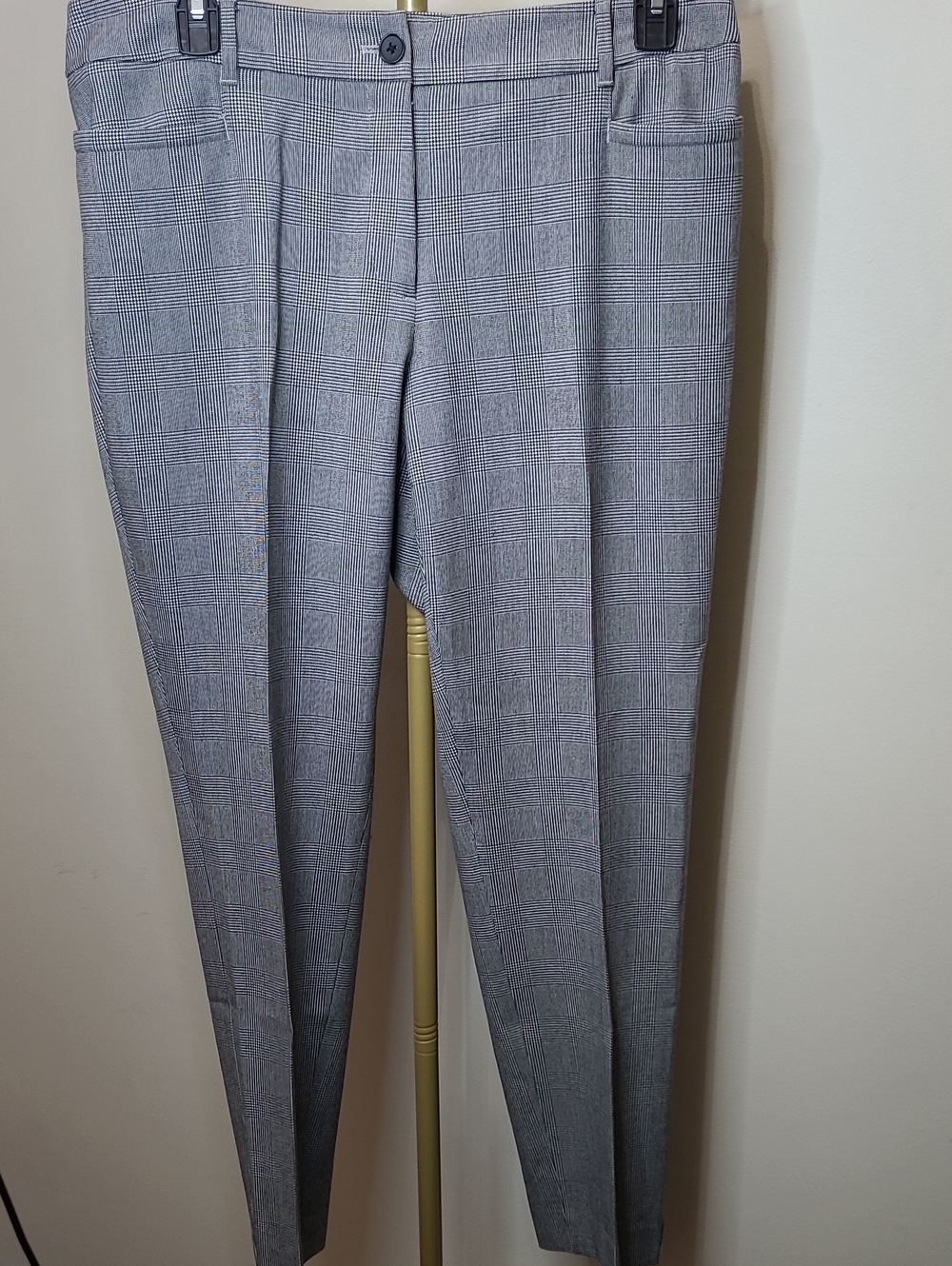 Talbots Curvy Black & White Plaid Trousers size 14W